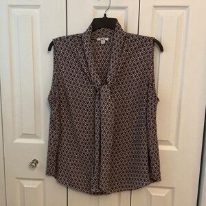 Bar III Tie Front Geo Print Blouse